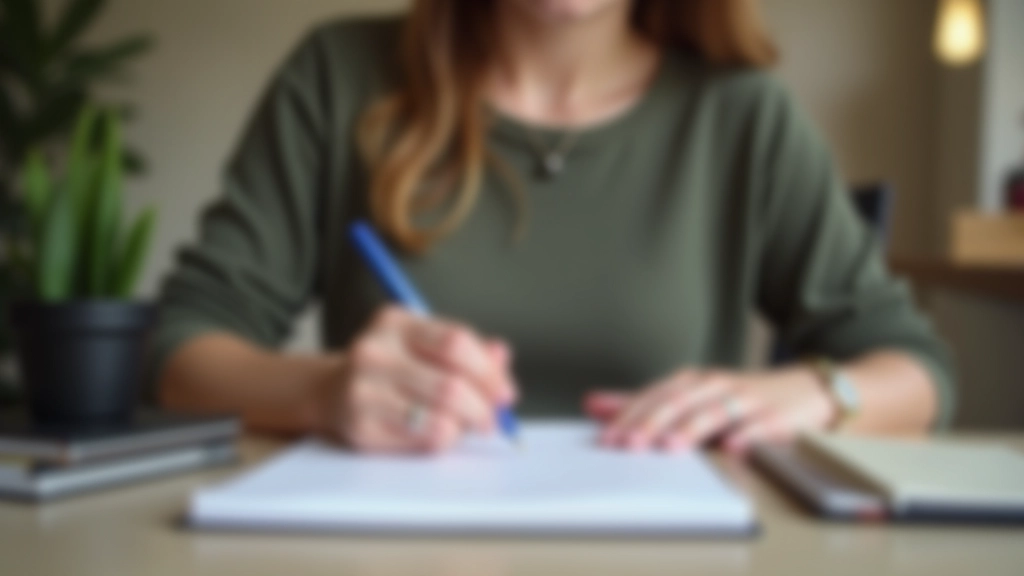 Žena si dělá poznámky k rozpočtu